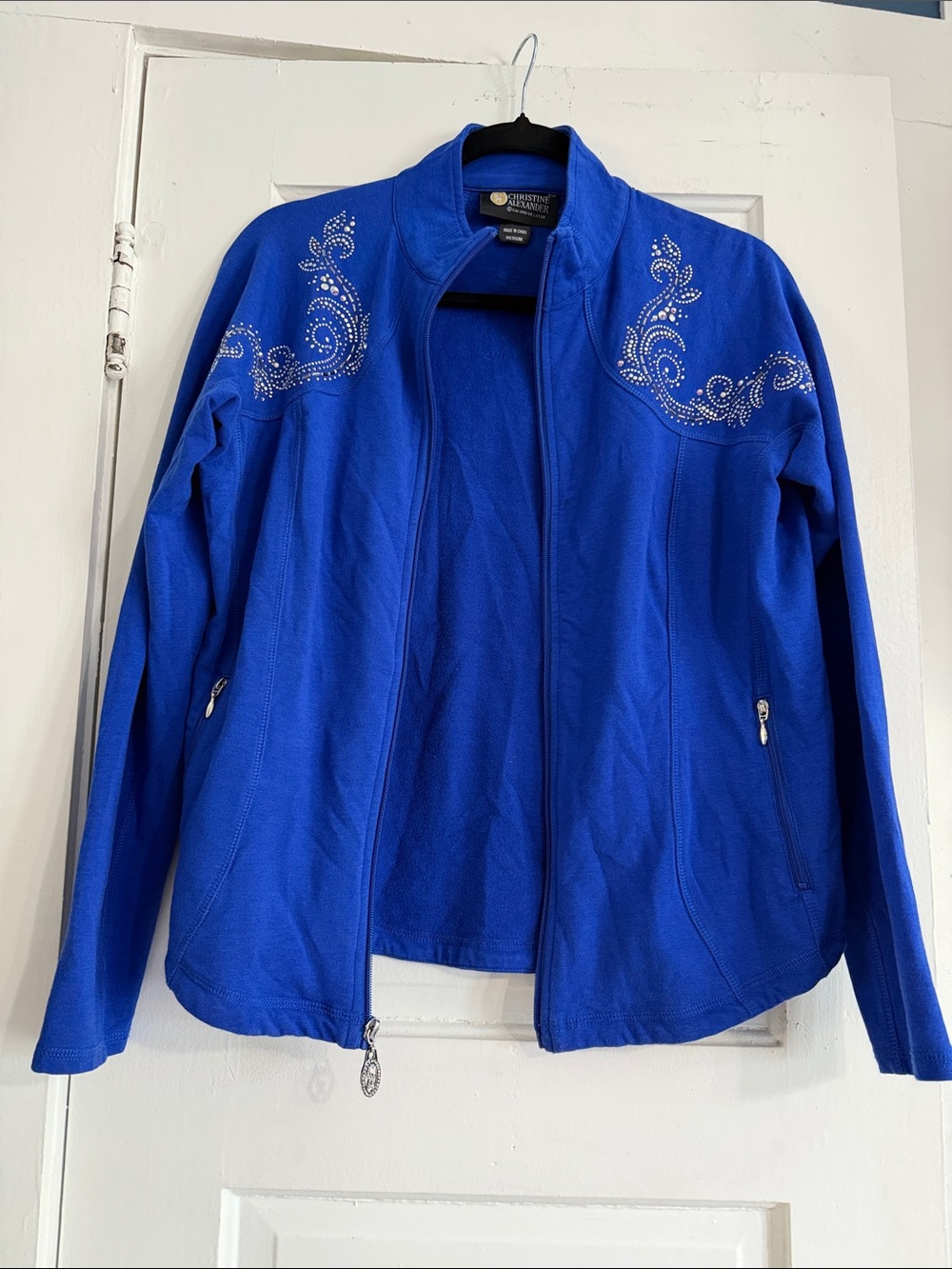 Christine Alexander Royal Blue Rhinestone-Accented Jacket